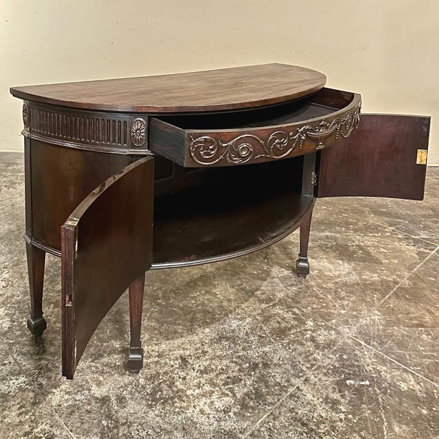 19th Century English Neoclassical Demilune Buffet Ca. 1890 For Sale - Image 15 of 18