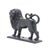 Painted English Victorian cast iron lion doorstop with hollow back. The lion features a full mane and curled tail and...