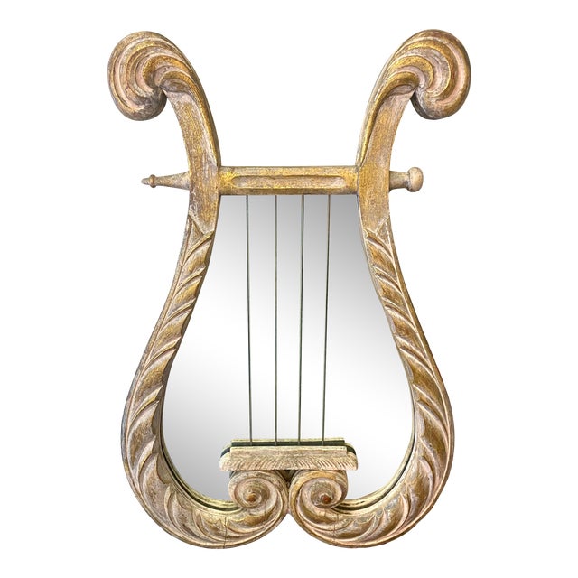 Vintage Regency Harp Wall Mirror Chairish