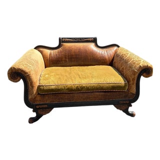 Old Hickory Tannery Empire Style Settee Sofa For Sale