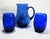 Mid-Century Modern Mid 20th Century Mid Century Modern Cobalt Blue 1 Pitcher + 2 Wine Glasses For Sale - Image 3 of 13