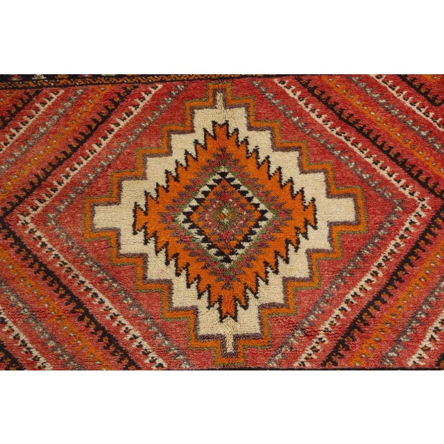 Brown Vintage Moroccan Taznakht Tribal Wool Rug in Brown, Orange and Pink, 1960s For Sale - Image 8 of 17