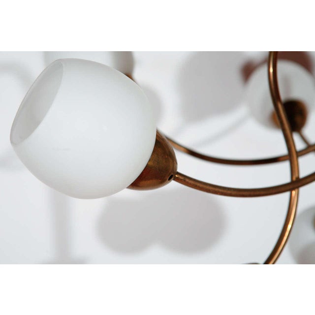 Stilnovo 1950s Nine-Light Italian Fixture Attributed to Stilnovo For Sale - Image 4 of 10