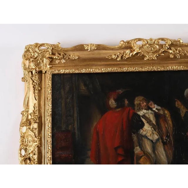 Frank Moss Bennett, Three Cavaliers, 1929, Antique Oil on Panel, Framed For Sale - Image 11 of 15