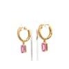 1.40 cts Natural pink sapphire & 0.14 cts diamond earrings in 14k gold For Sale - Image 16 of 18