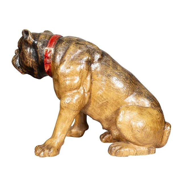 English Painted and Carved Wood Bulldog For Sale - Image 3 of 11