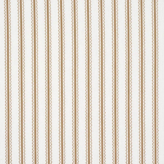 Schumacher X Mark D. Sikes Birdie Ticking Stripe Fabric In Neutral For Sale