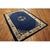1900s Solid Open Blue Field Antique Chinese Floral Medallion Pattern Peking Rug For Sale - Image 4 of 5