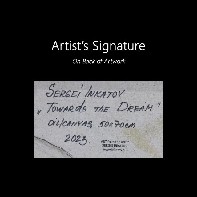 Towards the Dream - Abstract Colorful Textured Oil Painting Original Artwork by Sergei Inkatov For Sale - Image 9 of 9