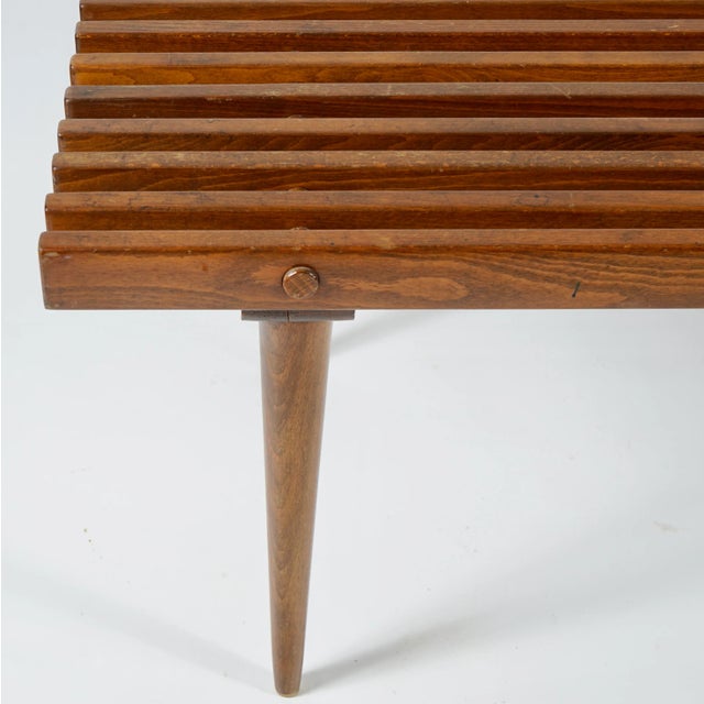 Wood Late 20th Century Mid-Century Modern Slatted Bench in the Style of George Nelson For Sale - Image 7 of 12