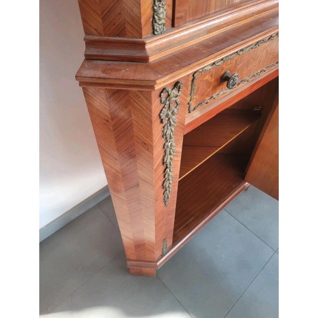 Louis XVI Style Double-Body Corner Cabinet, 1950s For Sale - Image 4 of 12