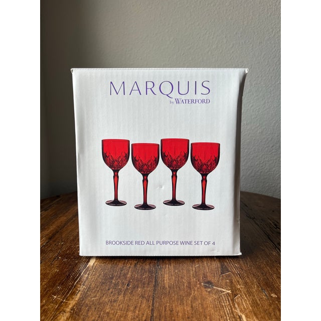 Glass Set of 4 - Marquis by Waterford Brookside Red All Purpose Wine Glassware, Goblets For Sale - Image 7 of 8