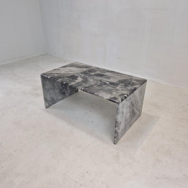 Gray Italian Marble Coffee Table, 1980s For Sale - Image 8 of 18