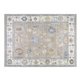 Transitional Oushak Hand Knotted Fine Wool Rug,10'3"X14' For Sale