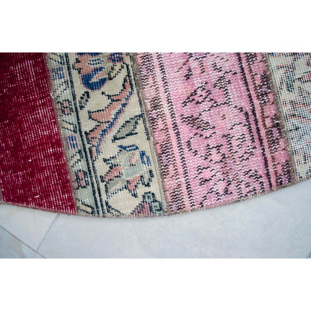 Hand Knotted Turkish Round Rug Bohor Decor Area Rug - 6'1" Diameter For Sale - Image 13 of 14