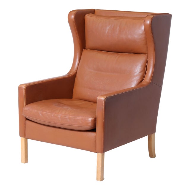 Danish Highback Chair in Leather from Stouby, 1970 For Sale