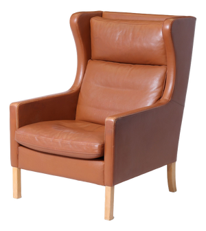 Danish Highback Chair in Leather from Stouby, 1970