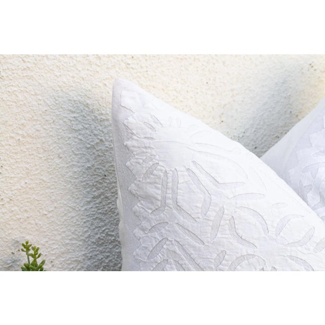 Boho Chic Meadow Bloom Appliqué Pillow Cover For Sale - Image 3 of 7