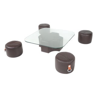 Coffee Table and Stools from Guido Faleschini, 1970s, Set of 5 For Sale