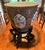 Large Vintage Chinese Porcelain Jardinière / Cachepot / Goldfish Bowl /Carved Hardwood Stand For Sale - Image 4 of 12