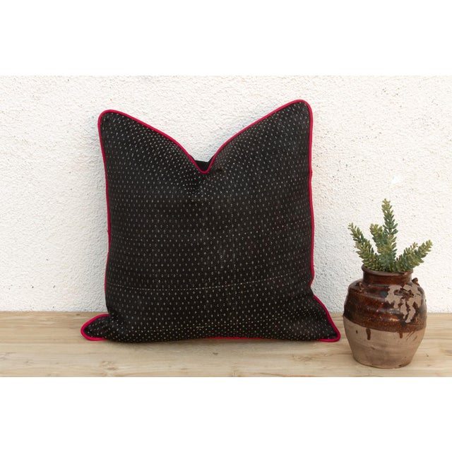 Nishi Black Dotted Ahir Handloom Pillow For Sale - Image 4 of 5