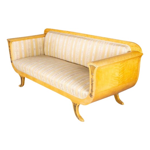 Biedermeier Swedish Sofa in Honey Color, 1920s For Sale