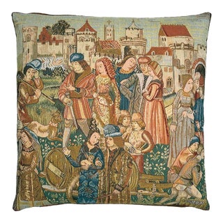 Winemarket Tapestry Cushion With Feather Filler - 46x46cm (18"x18") For Sale
