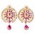 Arts & Crafts 22 Karat Gold Ruby & Natural Pearl Yellow Gold Circle Stud Earring, Hanging Ruby For Sale - Image 3 of 18