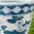 Vintage Blue and White Chinoiserie Porcelain Hand-Painted Floral Umbrella Stand For Sale - Image 11 of 12