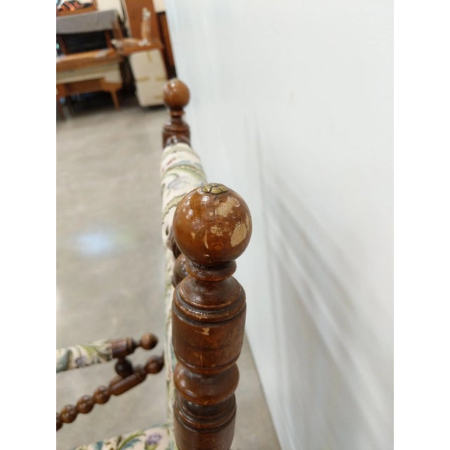 Wood Antique Danish Rocking Chair With Foot Stool For Sale - Image 7 of 11