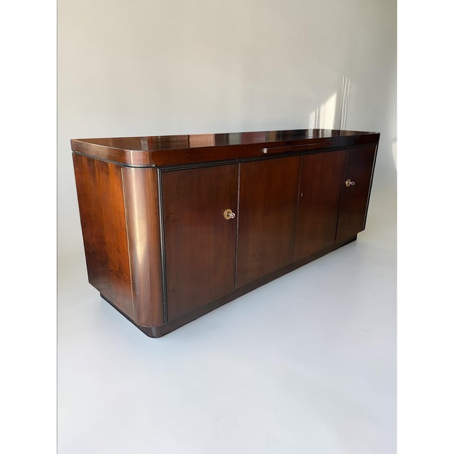 Large Art Deco Credenza with Original Marble Top, 1940s For Sale - Image 4 of 17