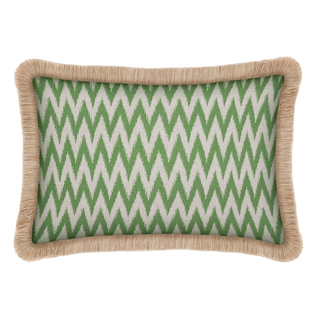 Not Yet Made - Made To Order Palais Outdoor Cushion in Rosita Grass Ecru, 20x12 Inch For Sale - Image 5 of 5