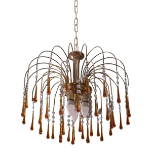 Lady Sophie Amber Drops Chandelier, 1980s