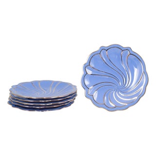 Ceramic Safir Plates by Arthur Percy for Upsala Ekeby, Set of 6 For Sale