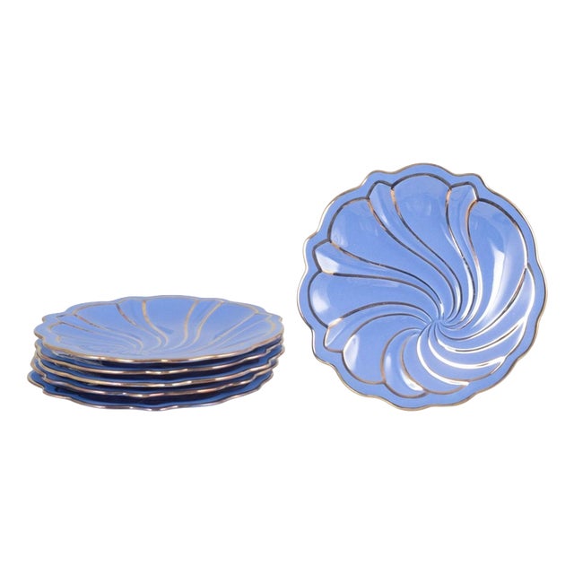 Ceramic Safir Plates by Arthur Percy for Upsala Ekeby, Set of 6 For Sale