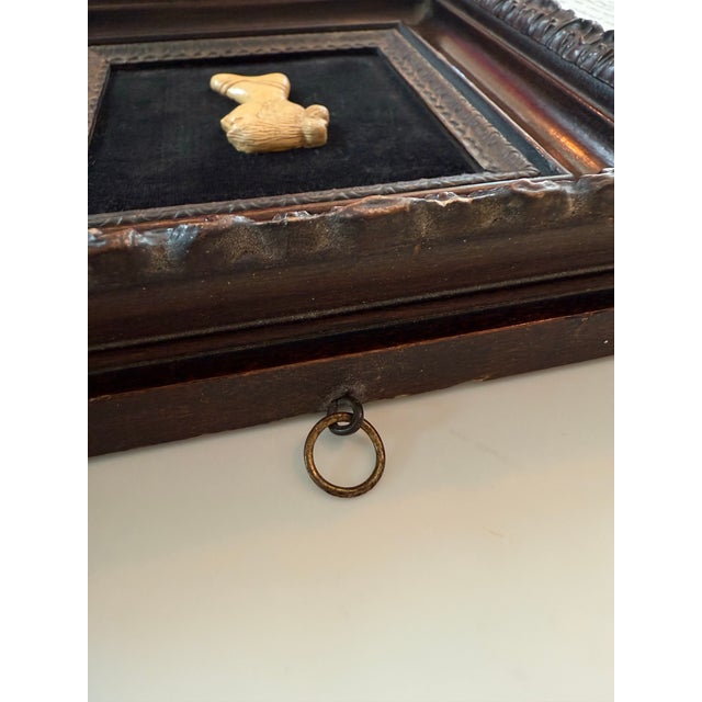 Mid 20th Century Vintage Framed Bas Relief Carved Silhouette Cameo of a Woman For Sale - Image 5 of 7