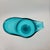 Mid-century modern glass pitcher in a vibrant turquoise blue, featuring a striking asymmetrical silhouette and an elegant...