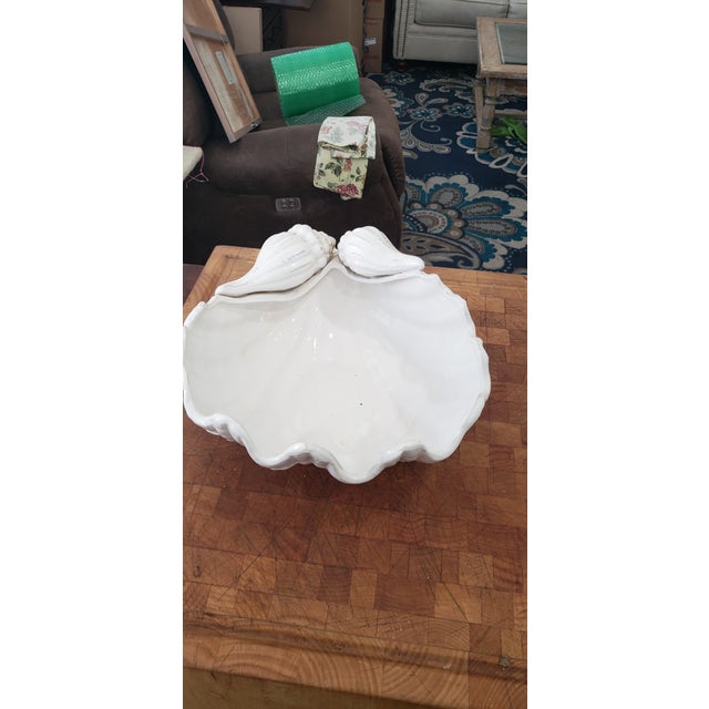 1990s Nautical Ceramic Clam Shell Bowl Chairish
