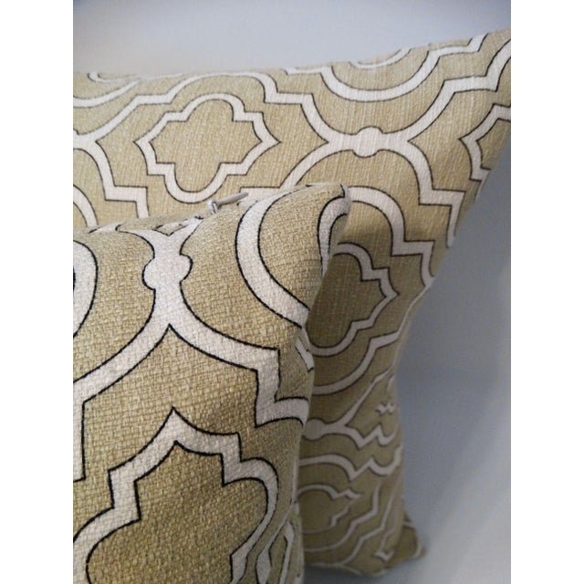 Linen & White Cotton Woven Pillows, a Pair For Sale - Image 6 of 7