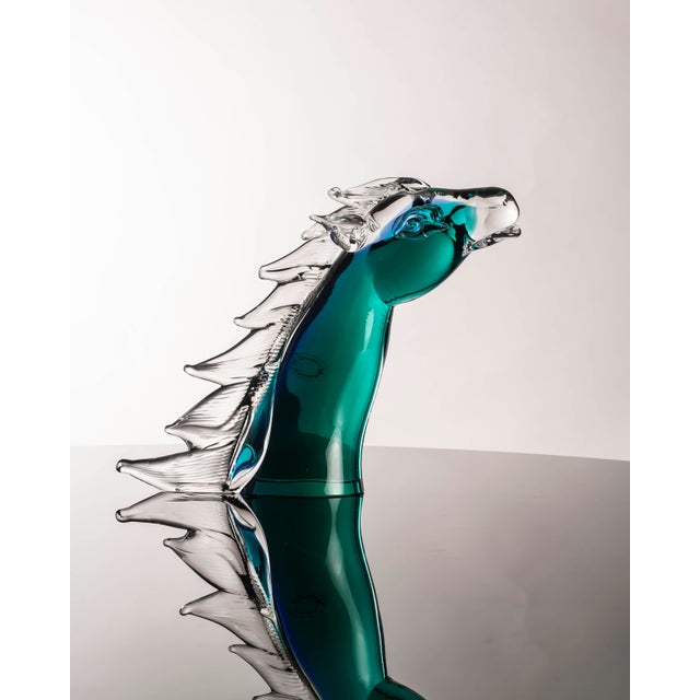 Blue and Green Murano Glass Horse Sculpture by Vincenzo Nason For Sale - Image 4 of 10