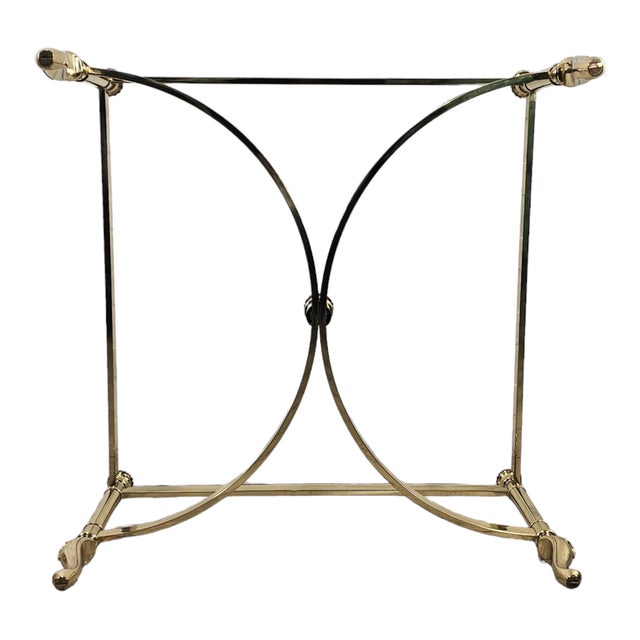 Italian Brass and Glass Coffee Table, Hollywood Regency Style, 38.75", Circa 1970s For Sale - Image 11 of 12