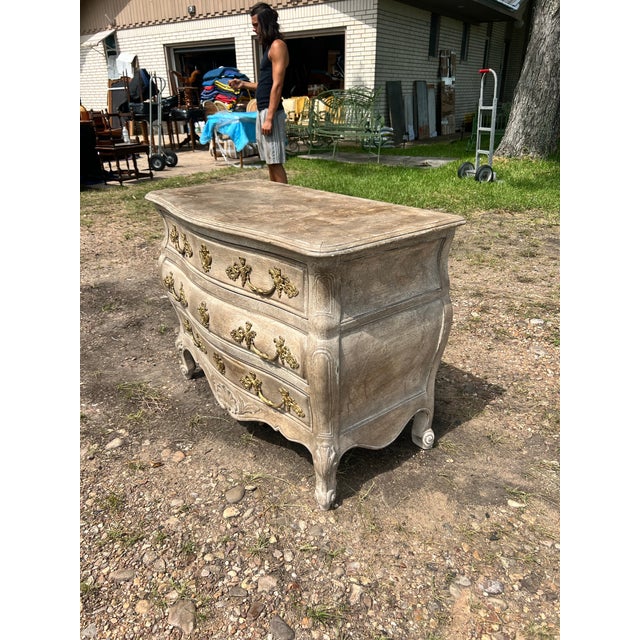 Wood French 19th Century Louis XV Painted Chest of Drawers or Commode For Sale - Image 7 of 12