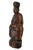 Striking antique Chinese hand-carved polychrome wood Buddhist sculpture, possibly depicting Amitayus, the Buddha of...