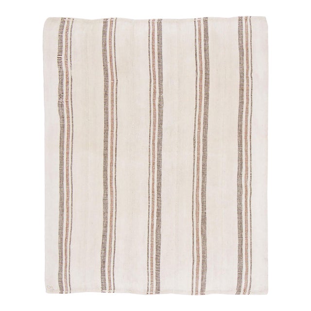 Vintage Turkish Kilim Hemp Rug With Brown Stripes by Rug & Kilim, 1950-1959 For Sale