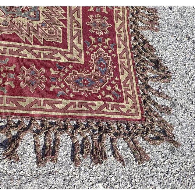 Cotton Loom-Woven Table Cover, 1900s For Sale - Image 3 of 10