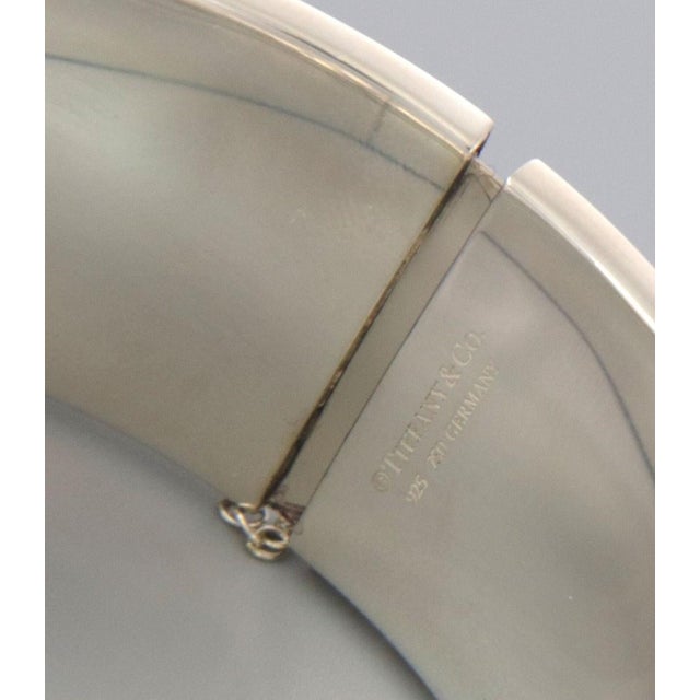 Mid 20th Century Tiffany & Co Sterling & 18k Gold Wide Key Lock Bangle Bracelet For Sale In Miami - Image 6 of 6