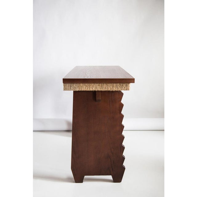 Contemporary Escritorio Desk in Stained Ash Wood and Rope by Szymon Keller For Sale - Image 3 of 7