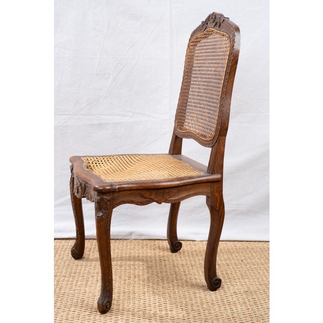 Early 20th Century Pair of Louis XV Style Cane Side Chairs For Sale - Image 9 of 12