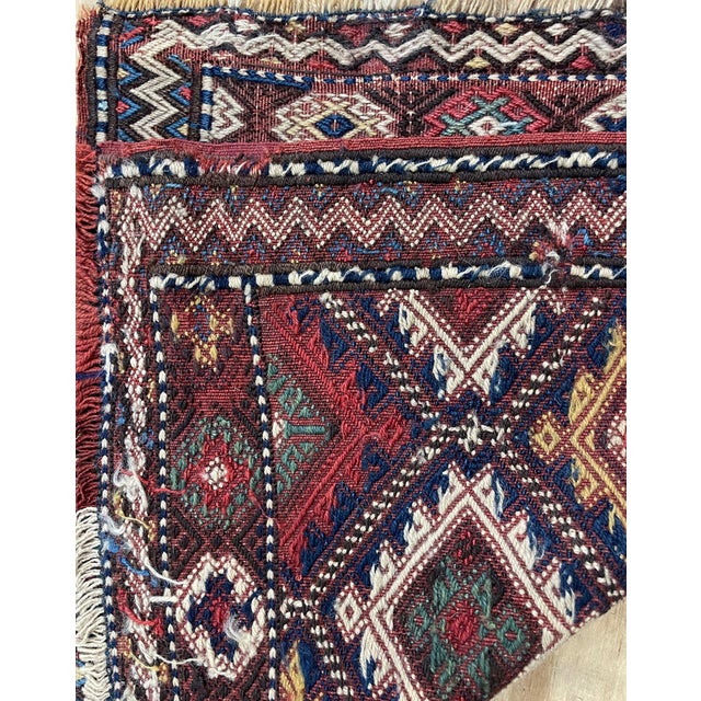 Antique Shahsavan Soumak Kilim/Rug, C-1900's, 19" X 21" For Sale - Image 4 of 9