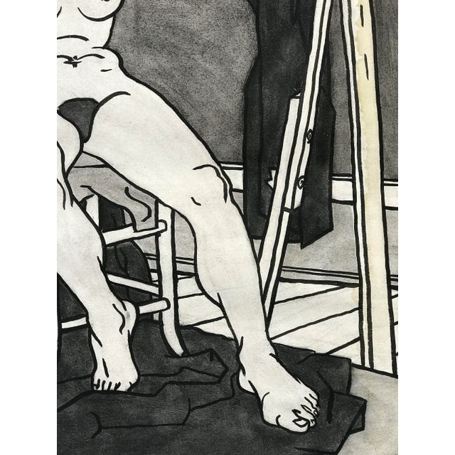 1940 Figurative Charcoal Drawing "Hand on Easel" John Bowers For Sale - Image 4 of 9